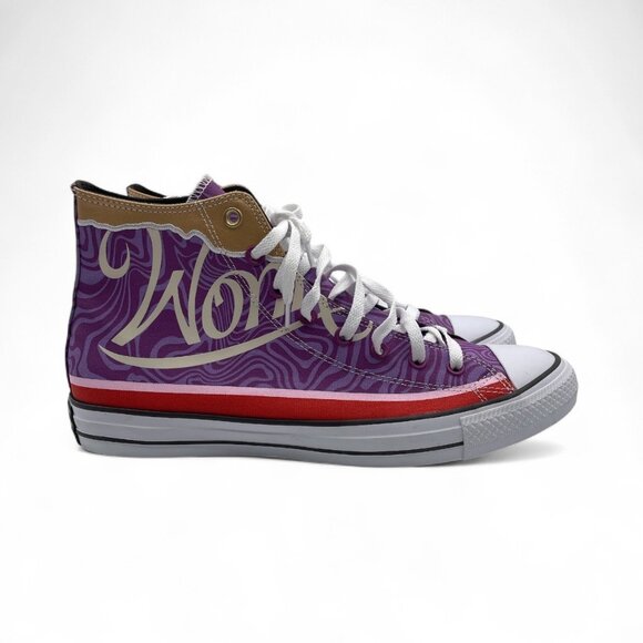 Men’s size 13 /Women’s 15 Converse Willy Wonka x Chuck Taylor All Star High Swir - Picture 1 of 6